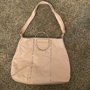 Cream Satchel with metal handle and strap (new!)